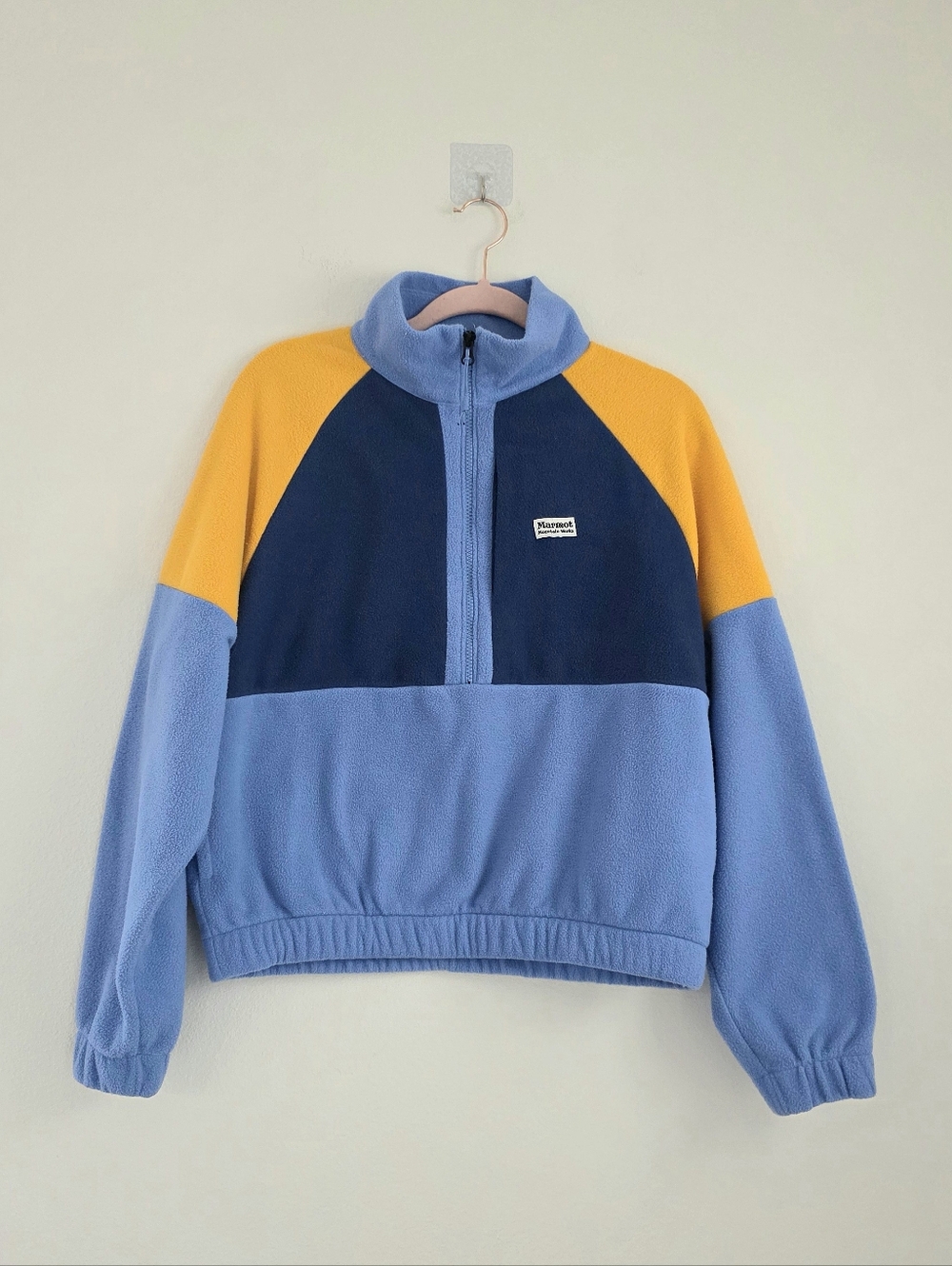 Marmot Colorblock Fleece Jacket - Blue, Navy & Yellow